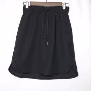 Lululemon On The Fly Skirt Women SZ 6 Black Performance Tennis Pickle Ball Golf